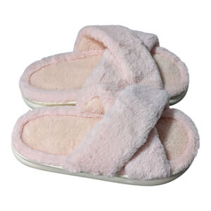 Fuzzy Slippers Warm and Cozy Open Toe Fluffy Women's Indoor-Outdoor Size 11